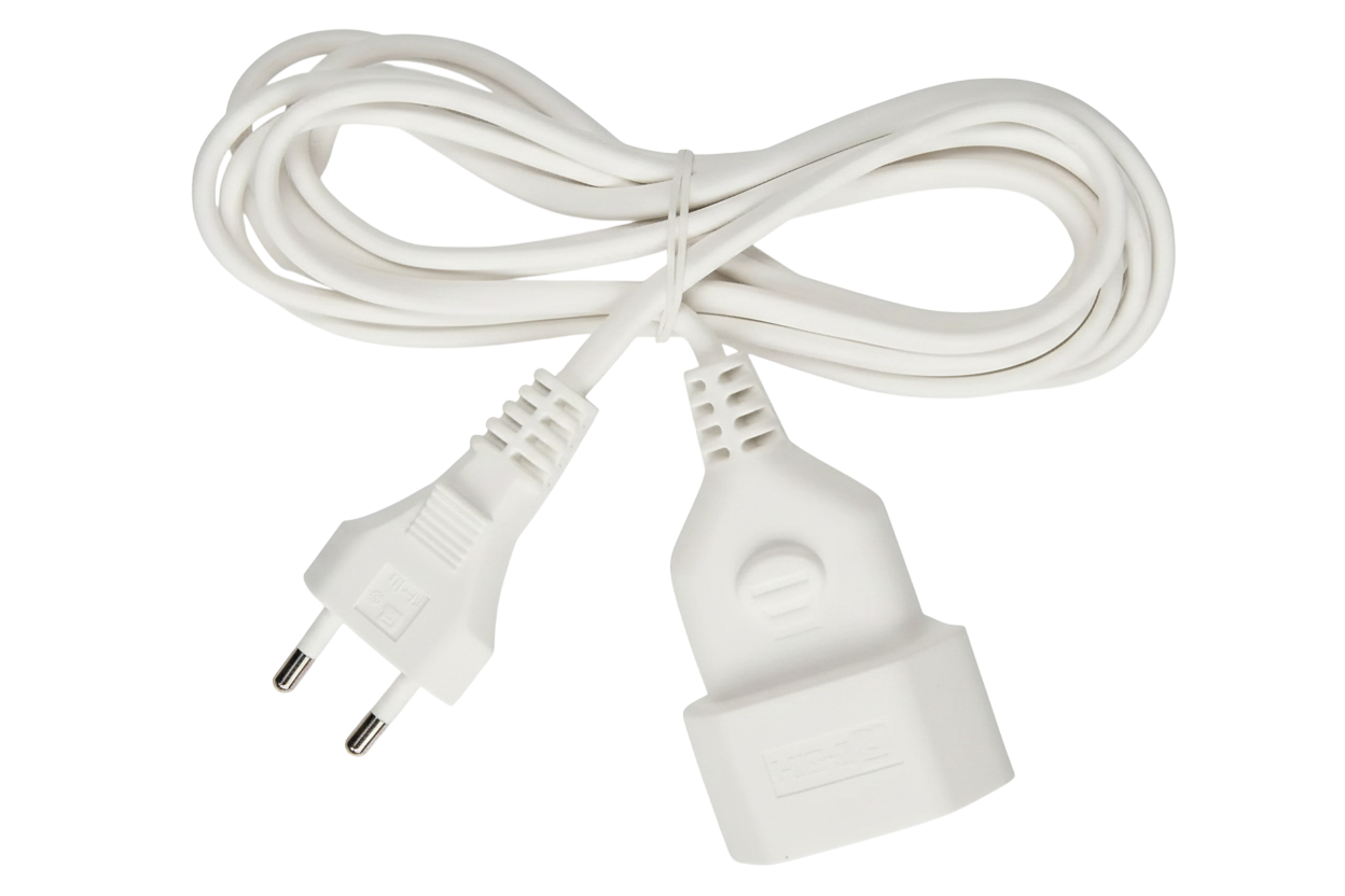 2.5 m Extension Cable – White – 2-Pin (Without Ground)